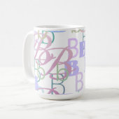 イニシャル コンフェティ "B" コーヒーマグカップ (正面左)