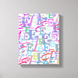 イニシャル コンフェティ "E" キャンバスプリント