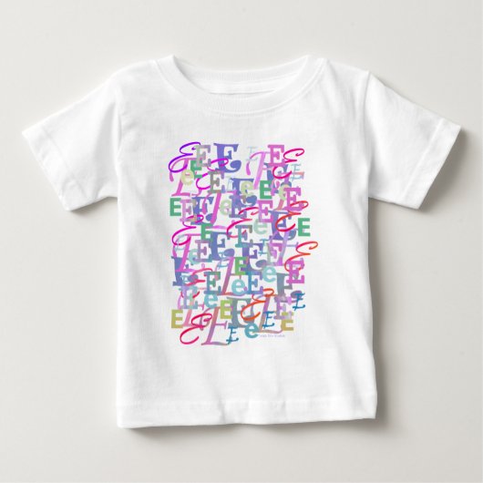 イニシャル コンフェティ "E" ベビーTシャツ (正面)