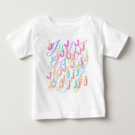 イニシャル コンフェティ "J" ベビーTシャツ (正面)