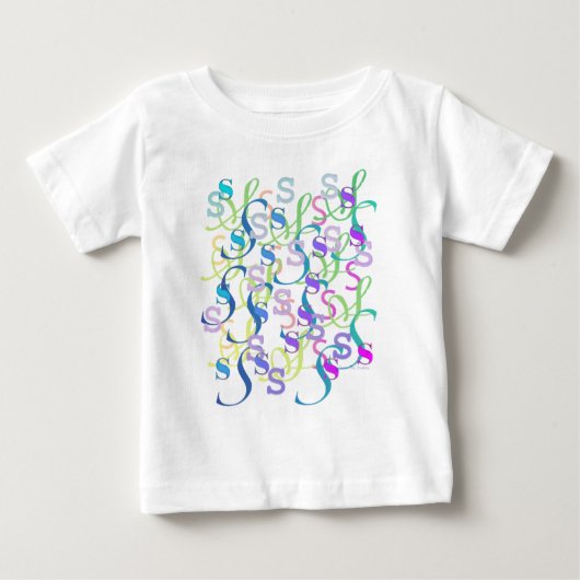 イニシャル コンフェティ "S" ベビーTシャツ (正面)