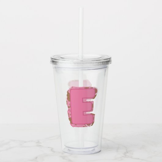 イニシャル コーヒー E モノグラム アクリルタンブラー (正面)