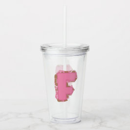 イニシャル コーヒー F モノグラム アクリルタンブラー