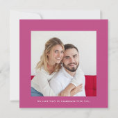 イニシャル フォト ピンク Save the Date カジュアル 招待状 (裏面)