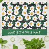 イニシャル フラワー エレガント おしゃれ キッチン タオル (折り畳み)