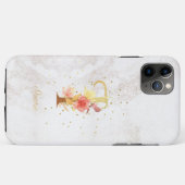 イニシャル フローラル モノグラム 名前 I 文字のカスタマイズ Case-Mate iPhoneケース (裏面(横))