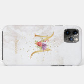 イニシャル フローラル モノグラム 名前 M 文字 名入れ Case-Mate iPhoneケース (裏面(横))