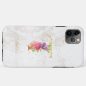 イニシャル フローラル モノグラム 名前 T 文字 名入れ Case-Mate iPhoneケース (裏面(横))