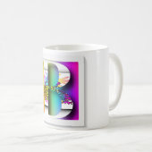 イニシャル フローラル B モノグラム コーヒーマグカップ (正面右)