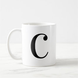イニシャル ブラック モノグラム C コーヒーマグカップ