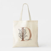 イニシャル モダン レター D ボヘミアンパーソナライズド トートバッグ (裏面)