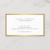 イニシャル/モノグラムの金ゴールド付きボックスのロフェイクゴ 名刺 (裏面)