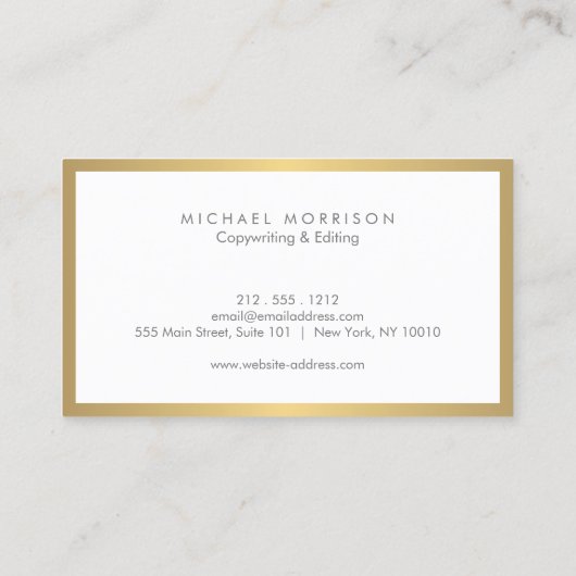 イニシャル/モノグラムの金ゴールド付きボックスのロフェイクゴ 名刺 (裏面)