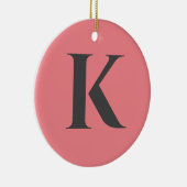 イニシャル |モノグラムモダンスタイリッシュトレンディー セラミックオーナメント (右)