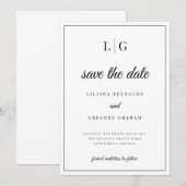 イニシャル モノグラム ウェディング セーブ・ザ・デート 招待状 (正面/裏面)