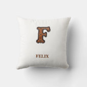 イニシャル モノグラム カウボーイ革 レザー F クッション (裏面)