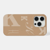 イニシャル モノグラム カスタムTANカラー 名前入り iPhoneケース (裏面横)