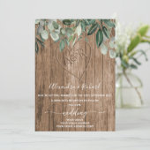 イニシャル モノグラム 木製 彫り込み ツリー 招待状 (スタンド正面)