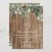 イニシャル モノグラム 木製 彫り込み ツリー 招待状 (正面/裏面)