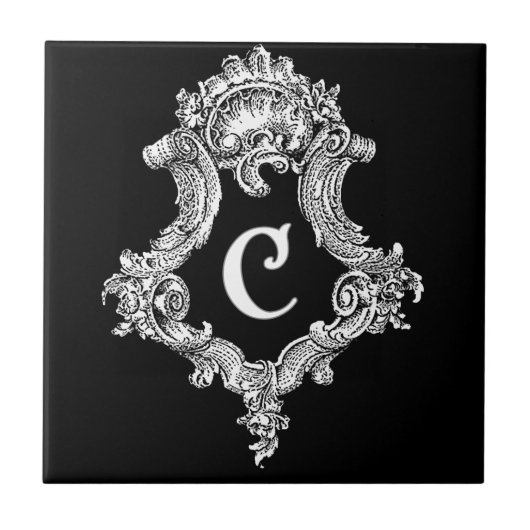 イニシャル モノグラム C タイル (正面)