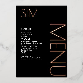 イニシャル ロゴ ウェディング プレスド ローズゴールド メニュー カード