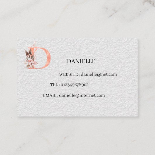 イニシャル – 両面名刺 名刺 (裏面)