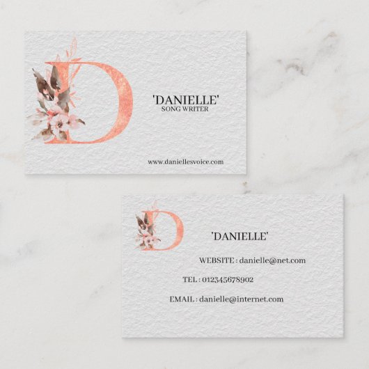 イニシャル – 両面名刺 名刺 (正面/裏面)