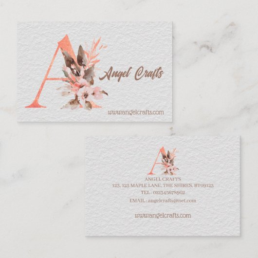 イニシャル – 両面名刺 名刺 (正面/裏面)