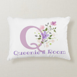 イニシャル＆名入り フラワーデザイン アクセントピロー