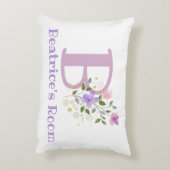 イニシャル&名前とフローラデザインアクセント枕 アクセントクッション (裏面(縦))