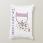 イニシャル&名前とフローラデザインアクセント枕 アクセントクッション (裏面(縦))