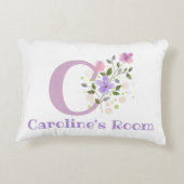 イニシャル&名前とフローラデザインアクセント枕 アクセントクッション (裏面)