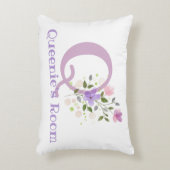 イニシャル&名前とフローラデザインアクセント枕 アクセントクッション (正面(垂直))