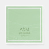 イニシャル、名前淡い色のと結婚日付 スタンダードランチョンナプキン (正面)