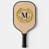 イニシャル、名前、または文字金ゴールドリースの追加 ピックルボールラケット (裏面)