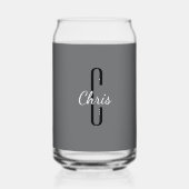 イニシャル 名前 | チャコール グレー ドリンク ガラス缶 (裏面)