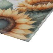 イニシャル 名前 花 ひまわり ソフト パステル 水彩 カッティングボード (角)