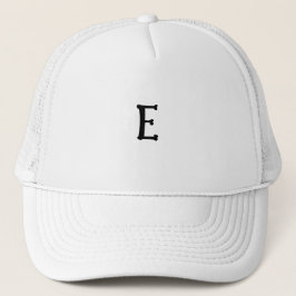 イニシャル 白い"E" モノグラム バックボーン フォント キャップ