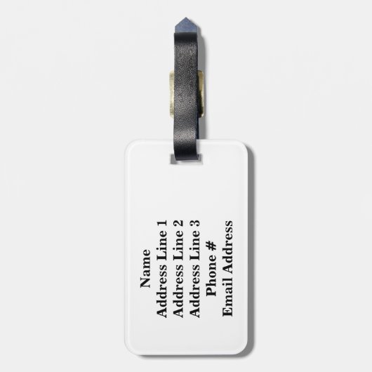 イニシャル + 薄いマゼンタおよびピンクのストライプなパターン ラゲッジタグ (裏面縦)