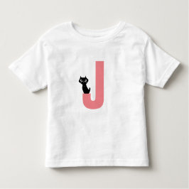 イニシャル（黒猫あり） トドラーTシャツ