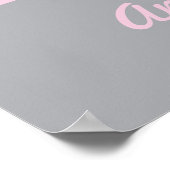 イニシャル"A"シェブロンパーソナライズされたピンクベビー名 ポスター (角)