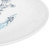 イニシャル"A"ブルーモノグラムカムフローラ カッティングボード (角)