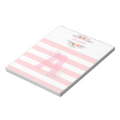 イニシャル「A」 可愛いピンクのモノグラム ノートパッド (回転)