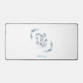 イニシャル"B"ブルーモノグラムカムフローラ デスクマット (正面)