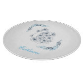 イニシャル"C"ブルーモノグラムカムフローラ カッティングボード (角)