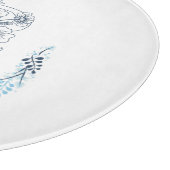 イニシャル"C"ブルーモノグラムカムフローラ カッティングボード (角)