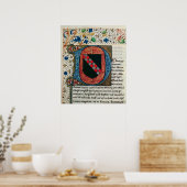 イニシャル「D」で紋章を描く ポスター (キッチン)