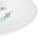 イニシャル"D"ブルーモノグラムカムフローラ カッティングボード (角)