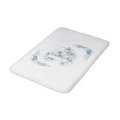 イニシャル"D"ブルーモノグラムカムフローラ バスマット (アングル)