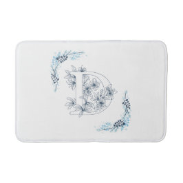 イニシャル"D"ブルーモノグラムカムフローラ バスマット